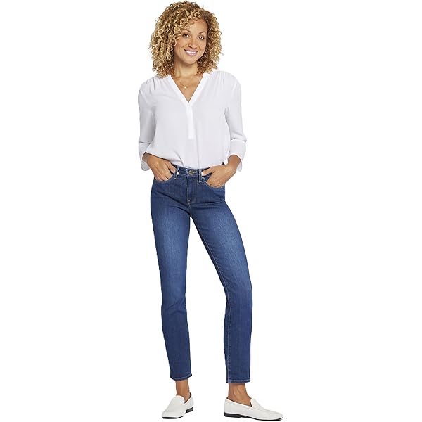 Amazon.com: NYDJ Petite Thighshaper™ Straight Ankle Jeans in